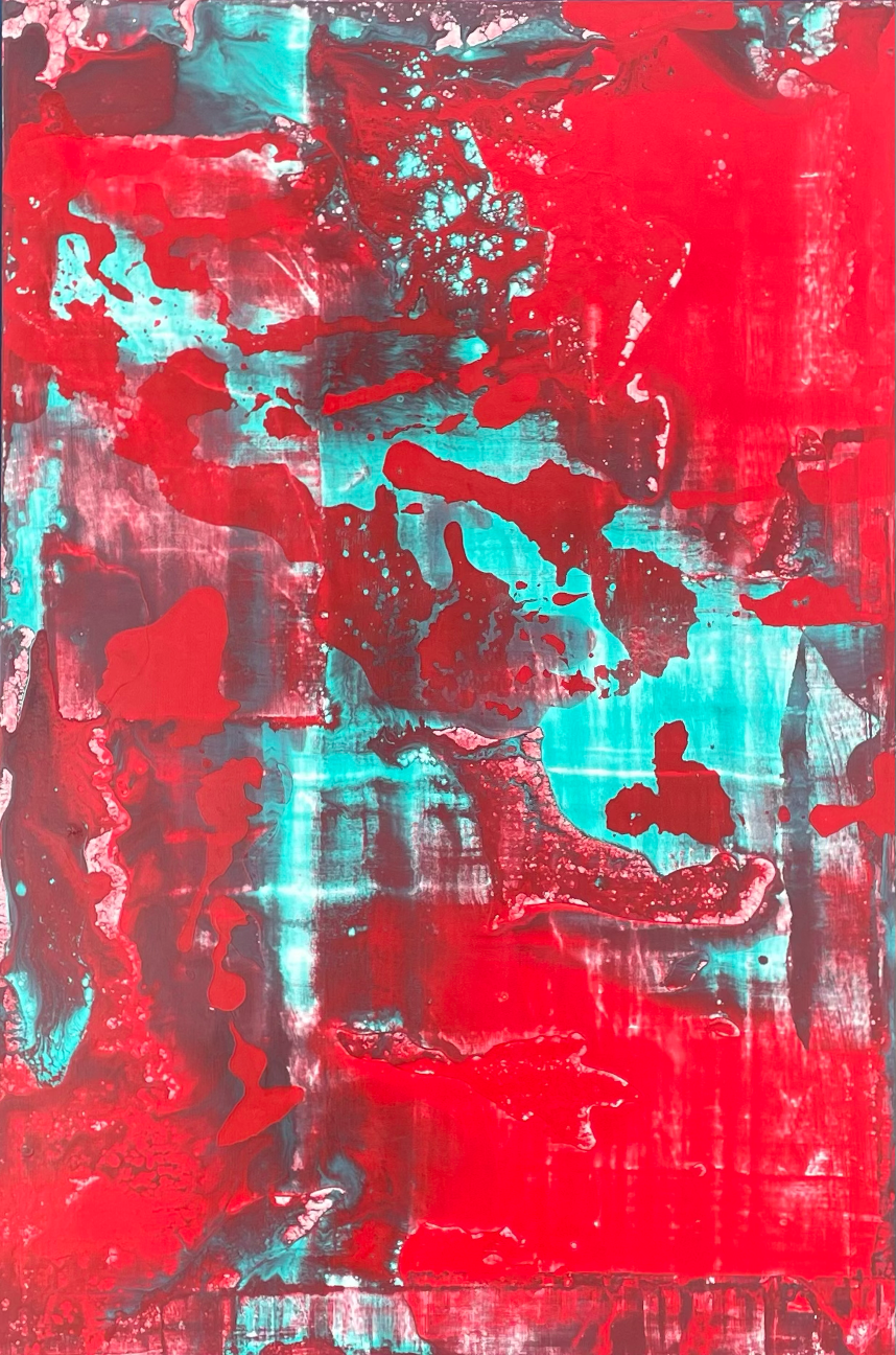 Abstract #008-25 (#34 in the series), on display at Verde Bistro